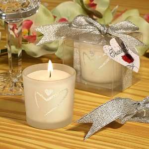  Baby Keepsake Silver Heart Design Candle Favors Baby