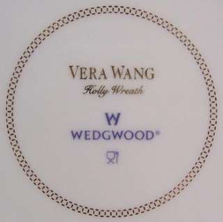 Wedgwood Vera Wang Holly Wreath Salad Plates NEW  