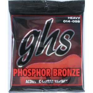  GHS Acoustic Guitar Phosphor Bronze Heavy 6 Strings, .014 