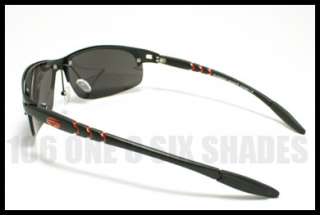 GOLFING Sports Sunglasses Coach Shades Wrap Around BLACK w/ Red Accent