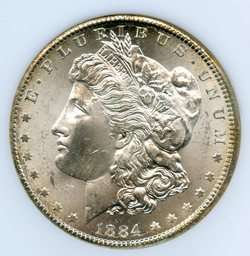 Morgan Silver Dollar 1884 cc NGC MS 63 Carson City Old Holder  