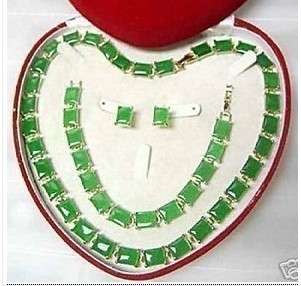 Noblest sets rare emerald 18KGP necklace bracelet earrings  