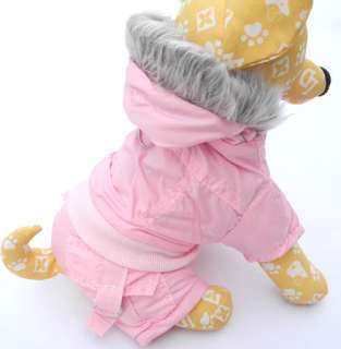 Pink Dog Hoodie Warm Winter Coat Jacket Jumpsuit APPAREL3 size  
