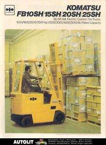 1979 Komatsu FB10/15/20/25SH Forklift Truck Brochure  