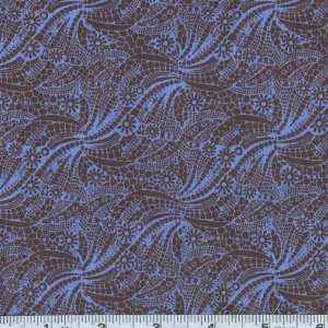  45 Wide Chelsea Lace Design Periwinkle/Espresso Fabric 
