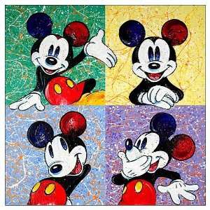  Disney Mickey Mouse Four Square Canvas Giclee Print Toys 