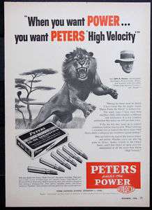 1956 PETERS .30 06 Cartridge magazine Ad African Pro guide John A 