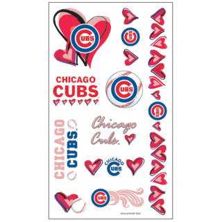 Chicago Cubs Pink Temporary Body/Face Tattoos Sheet  