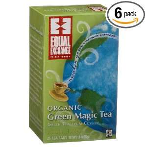 Equal Exchange Tea Green Magic, 25 Count Box (Pack of 6)  