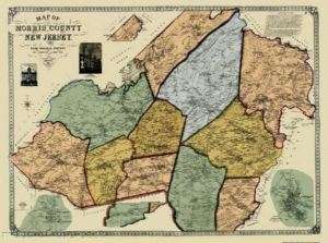 MORRIS COUNTY NEW JERSEY (NJ) LANDOWNER MAP 1853 MOTP  