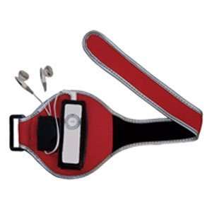  Red Sporty Armband for iPod Shuffle with Silver 