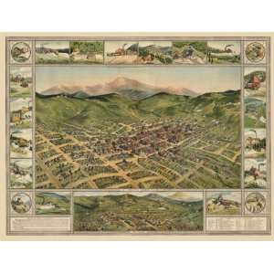CRIPPLE CREEK COLORADO (CO) PANORAMIC MAP 1896