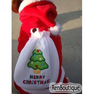 Christmas Sweater Santa Claus Costume with Pouch for your DOG size XS 