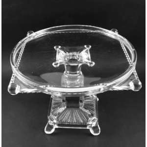  EAPG Adams & Co Glass NR 75 Square Cake Stand Plate 