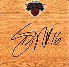 Steve Novak New York Knicks Signed Logo Wood Floor board