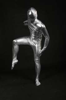 silver WOMAN INVISIBLE man bodysuit womens costume  