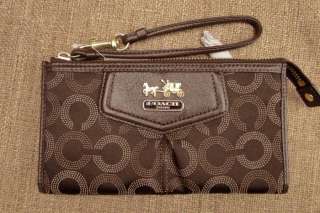 Coach Madison Dotted Zippy Wallet NWT 44422 Leather Trim  