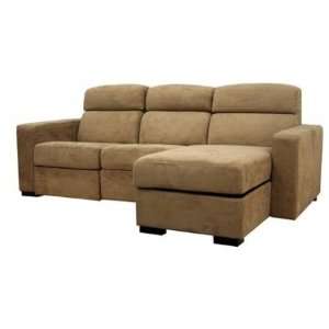 Wholesale Interiors Holcomb Tan Microfiber Reclining Sectional with 