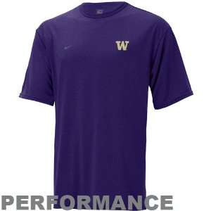  Nike Washington Huskies Purple Performance T shirt Sports 