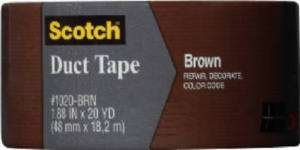   BROWN Colored Cloth Duct Tape by 3M 20 Yard Roll 00051131981966  