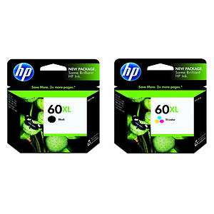 Pk GENUINE HP 60XL Black+Color CC641WN CC644WN HP60XL  