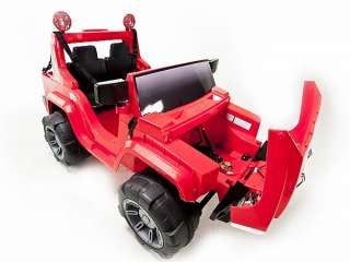 RED 12V BATTERY POWER KIDS RIDE ON HUMMER JEEP W/ BIG WHEELS  