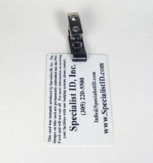 10 Black Vinyl Strap Clips   Photo ID Badge Holders  
