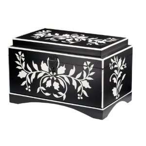  Pack of Black & White Hand Painted Leaf Design Boxes