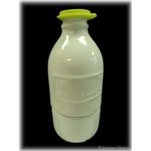   Vintage Bottle Porcelain White Sugar Bowl & Creamer