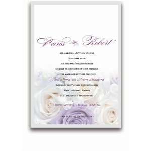  Rectangular Wedding Invitations   Rose Lavender White