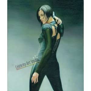  CHARLIZE THERON AEON FLUX PORTRAIT GENUINE OIL PAINTING ON 