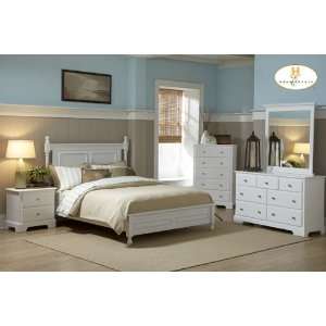  White Bedroom Set (California King Size Bed, Nightstand, Dresser