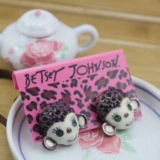 1pairs Lovely Style Jewelry Betsey Johnson cute monkey Earrings Xmas 