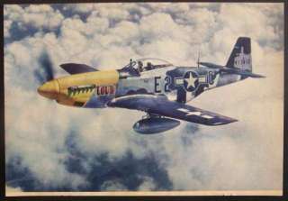 51 Mustang WWII Fighter 1945 vintage color PIN UP  