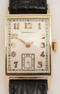 Vintage Hamilton for Tiffany Co 14k Solid Gold Mens Dress Wrist Watch 