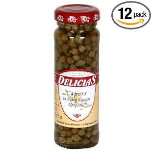 Delicias Nonpareil Capers in Sherry Vinegar, 3.5 Ounce Bottles (Pack 