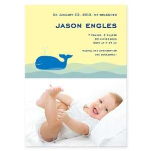  Whale Whimsy Birth Announcement Baby