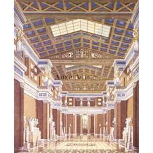   Hall of Walhalla by J.g. Mobius 26x31 