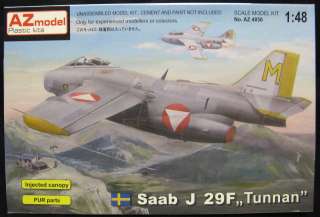 48 AZ Models SAAB J 29F TUNNAN Austrian Jet Fighter  