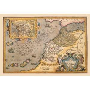  Map of Northwestern Africa 28x42 Giclee on Canvas
