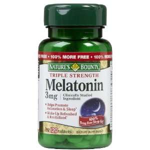  Natures Bounty Melatonin 3 mg Tabs, 120 ct Health 
