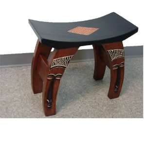  African Bowed Mask Stool Hand created in Ghana Kitchen 