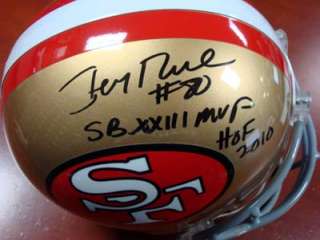 JERRY RICE AUTOGRAPHED SIGNED SF 49ERS FULL SIZE HELMET #80 MVP HOF 