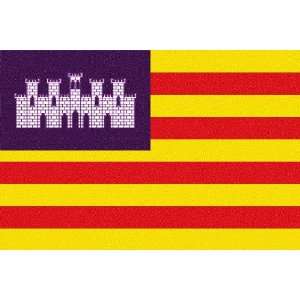 Balearic Islands Flag Sheet of 21 Personalised Glossy Stickers or 