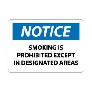 N155R   Notice, Smoking Is Prohibited Except In Designated Areas, 7 X 