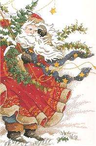 Stunning WINDSWEPT SANTA, DIMENSIONS GOLD Counted Cross Stitch Kit 