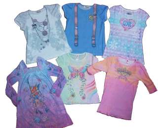   GIRLS CLOTHING SIZE 4/4T LOT OF 5 TOPS AND 1 DRESS PLAY CLOTHES  
