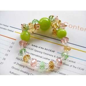 Agate Crystal Bracelet   Green