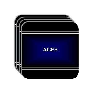 Personal Name Gift   AGEE Set of 4 Mini Mousepad Coasters (black 