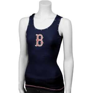  Boston Red Sox Navy Blue Ladies Swarovski Crystal Tank Top 